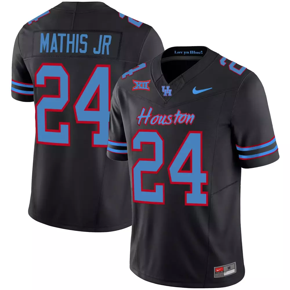 tony mathis jr black youths houston cougars 2023 oilers inspired vapor jersey all stitched