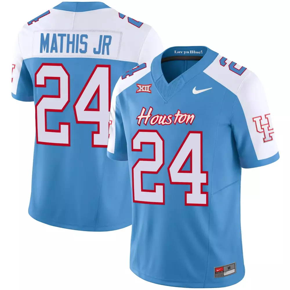 tony mathis jr black youths houston cougars 2023 oilers inspired vapor jersey all stitched