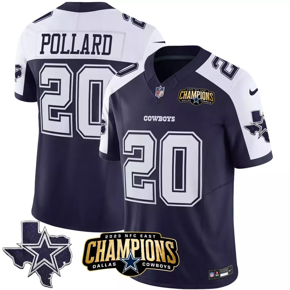 Tony Pollard Dallas Cowboys 2023 NFC East Champions Black Jersey | Stitched Vapor Edition for Women | Celebrate the Victory