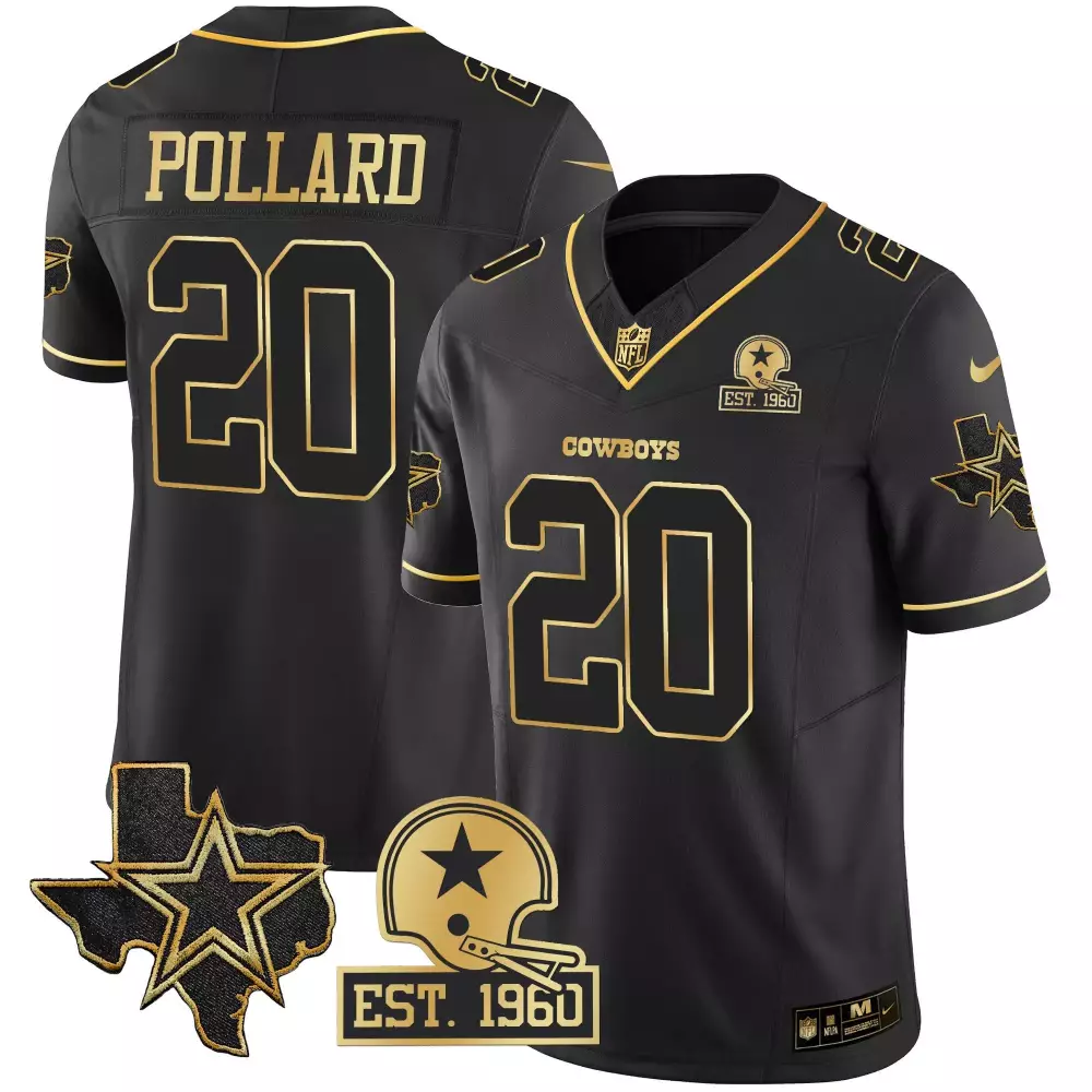 Tony Pollard Dallas Cowboys Gold Vapor Jersey | Stitched Limited Edition with Texas Patch | Fan Gear | For Men, Women & Youth