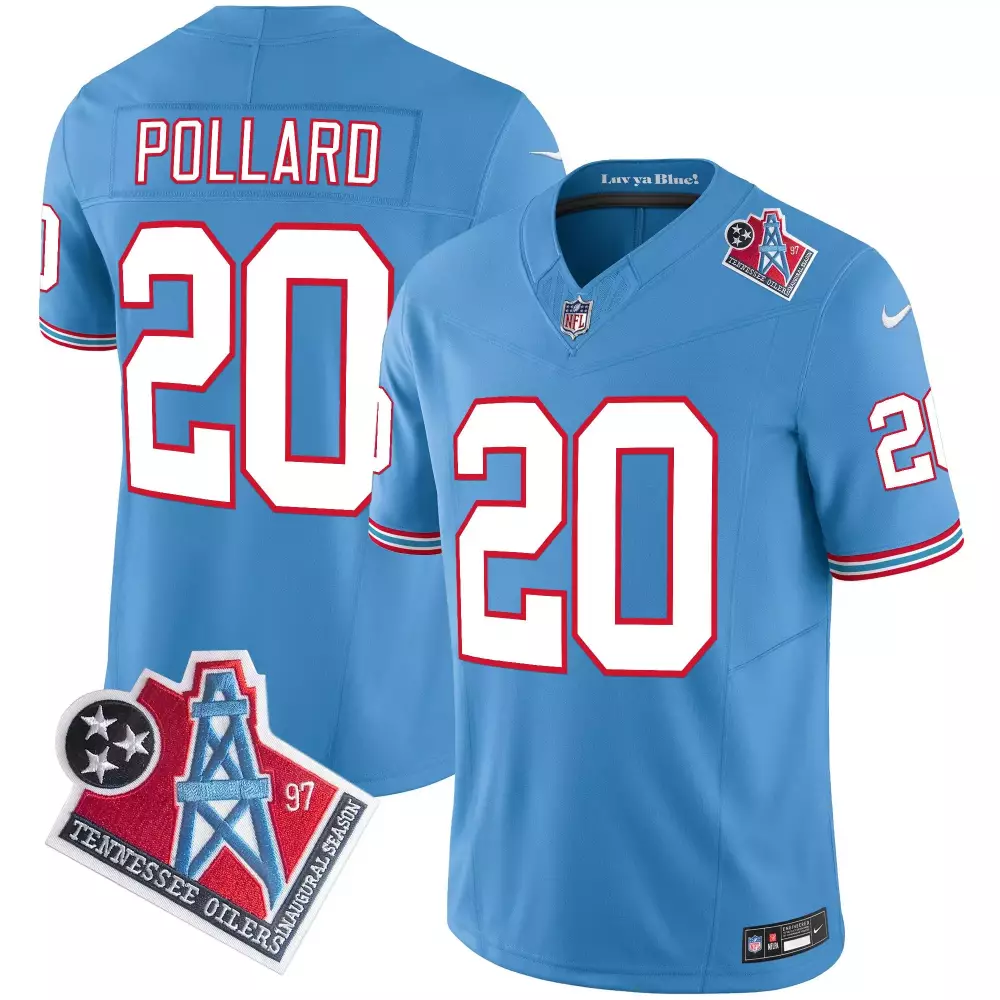tony pollard light blue mens tennessee titans 1997 throwback limited vapor jersey v2 all stitched