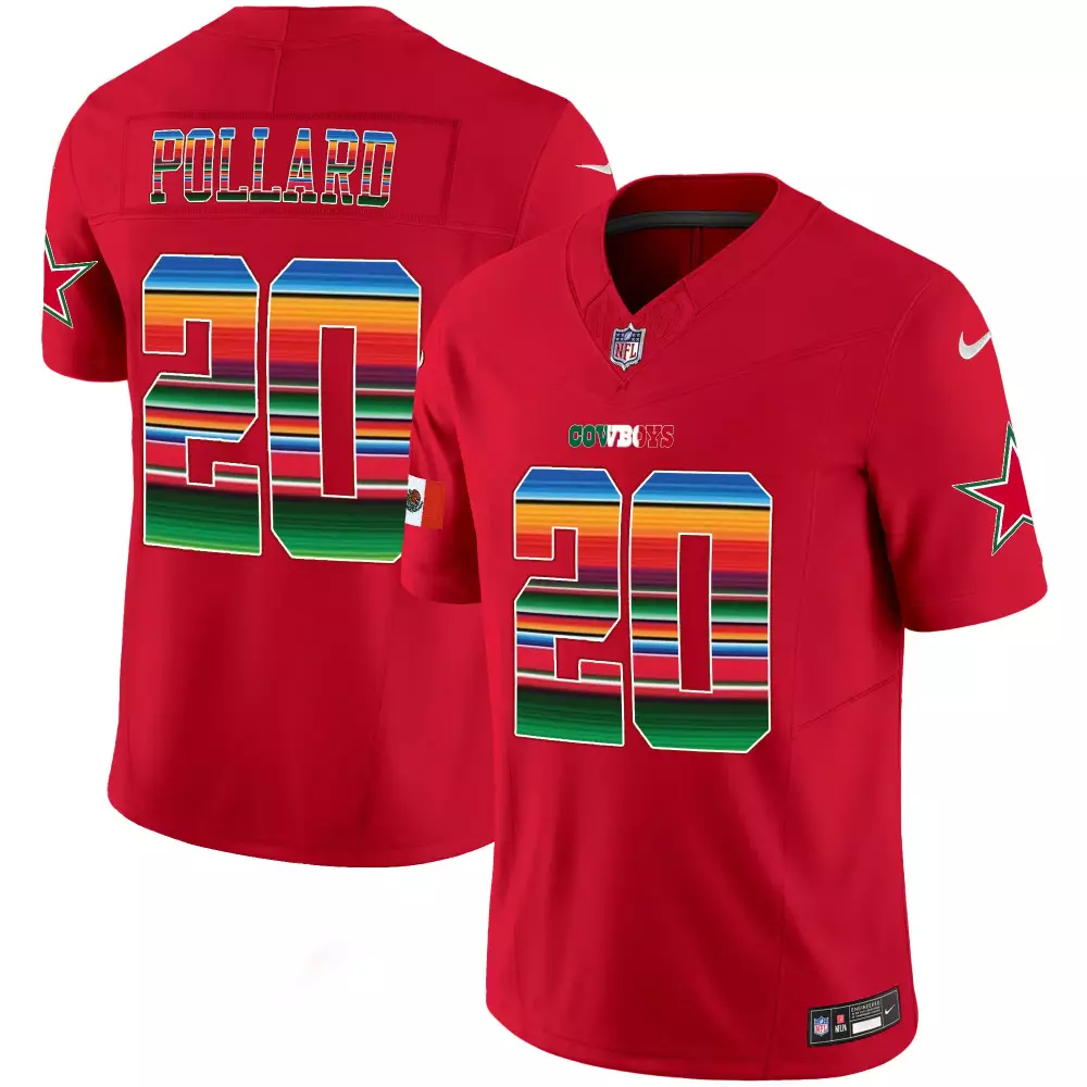Tony Pollard Red Jersey | Dallas Cowboys Mexico Vapor Limited Edition V2 | Stitched Fan Gear | For Men, Women & Youth