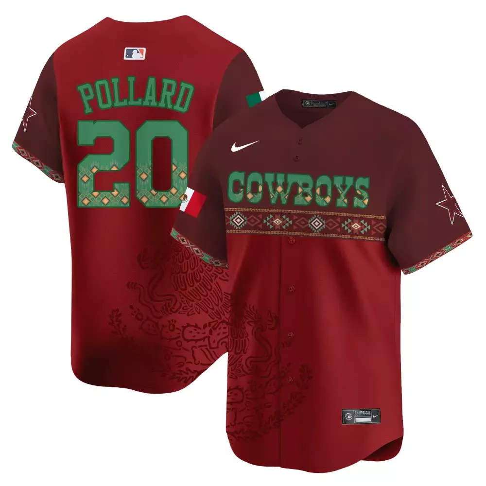 Tony Pollard Red Jersey | Dallas Cowboys Mexico Vapor Limited Edition V2 | Stitched Fan Gear | For Men, Women & Youth