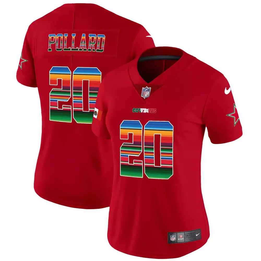 Tony Pollard Red Jersey | Dallas Cowboys Mexico Vapor Limited Edition V2 | Stitched Fan Gear | For Men, Women & Youth