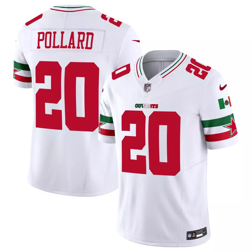 Tony Pollard White Jersey | Dallas Cowboys Mexico Vapor Limited Edition | Stitched Fan Gear | For Men, Women & Youth