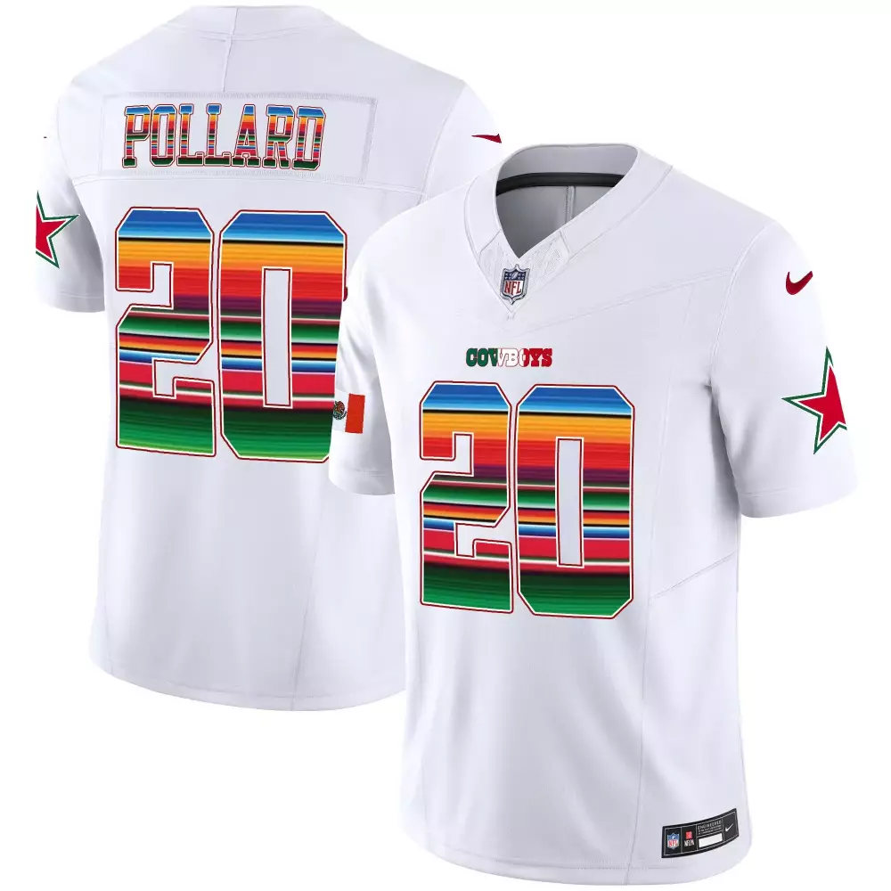 Tony Pollard White Jersey | Dallas Cowboys Mexico Vapor Limited Edition | Stitched Fan Gear | For Men, Women & Youth