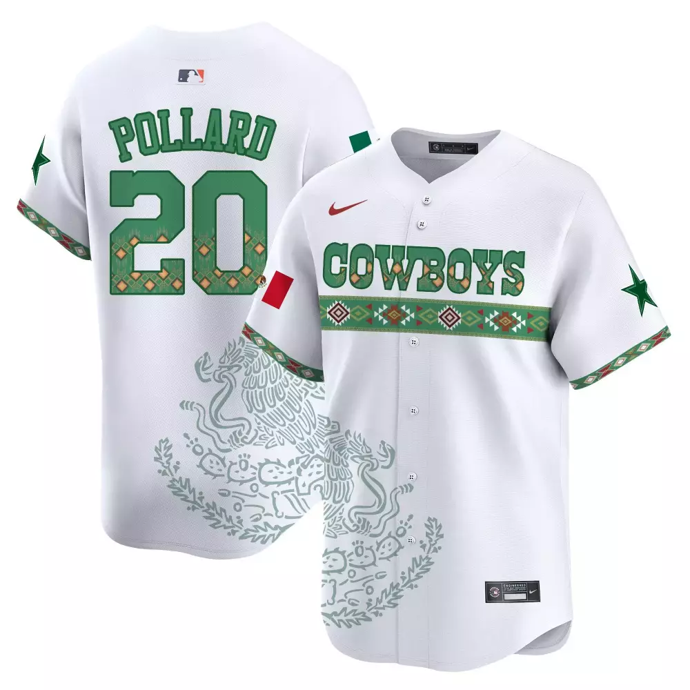 Tony Pollard White Jersey | Dallas Cowboys Mexico Vapor Limited Edition | Stitched Fan Gear | For Men, Women & Youth