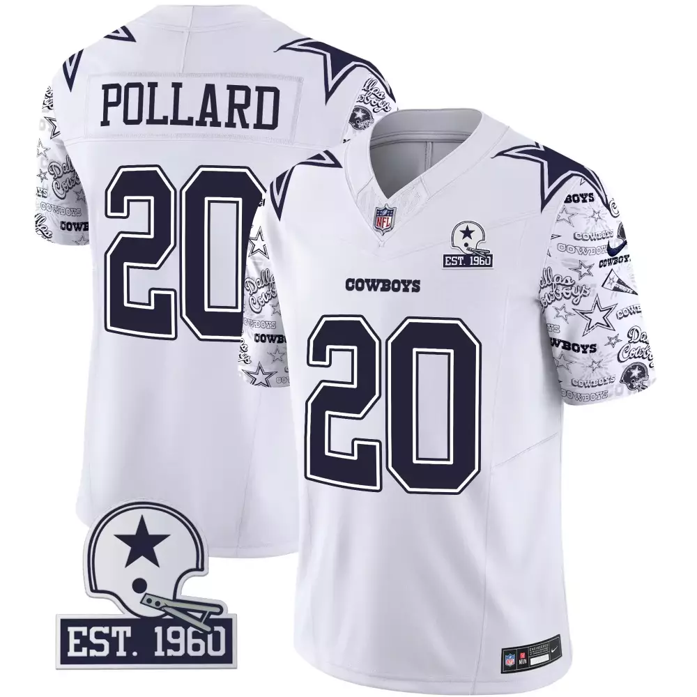 Tony Pollard White Jersey | Dallas Cowboys Mexico Vapor Limited Edition | Stitched Fan Gear | For Men, Women & Youth