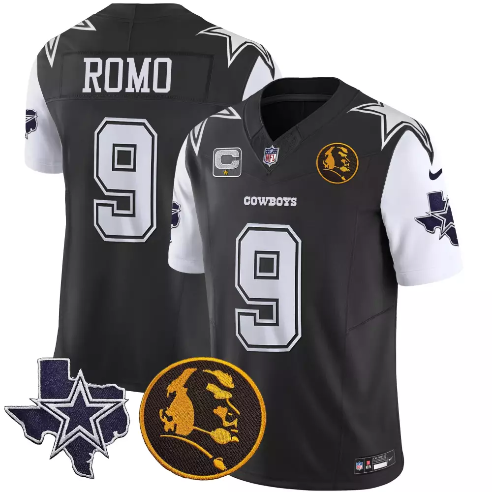 Tony Romo Black Dallas Cowboys Vapor Jersey | Stitched John Madden Patch | Limited Edition Fan Gear | For Men, Women & Youth