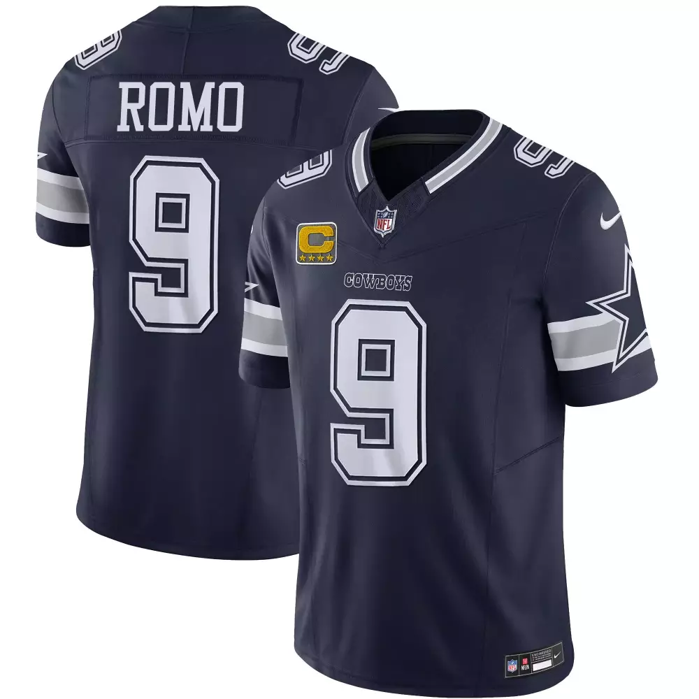 Tony Romo Navy Dallas Cowboys Arch Smoke Jersey | Stitched Vapor Design | Fan Gear for Women | For Men, Women & Youth