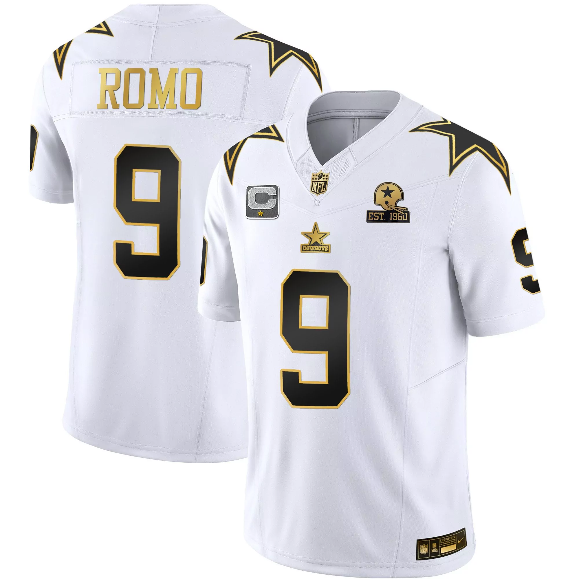 tony romo royal mens dallas cowboys texas john madden patch vapor jersey all stitched