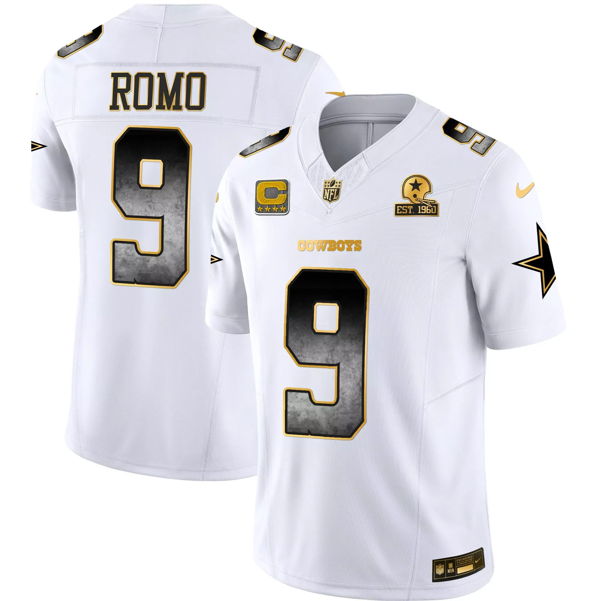 tony romo white gold mens dallas cowboys throwback limited vapor jersey v2 all stitched
