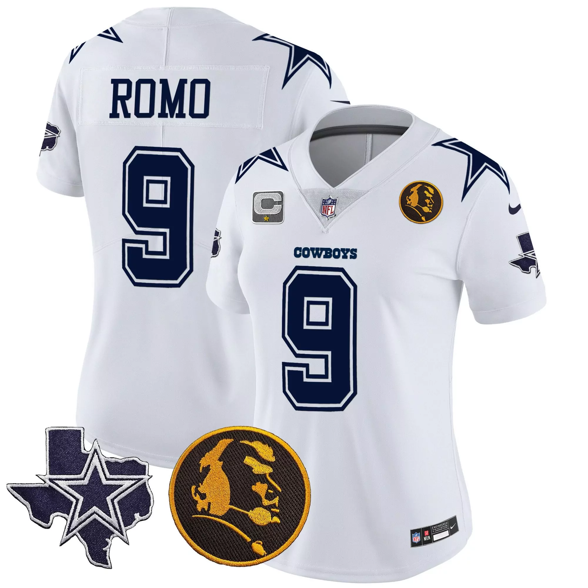 tony romo white womens dallas cowboys texas john madden patch vapor jersey all stitched