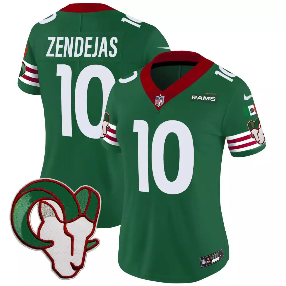 tony zendejas green womens los angeles rams mexico vapor limited jersey all stitched