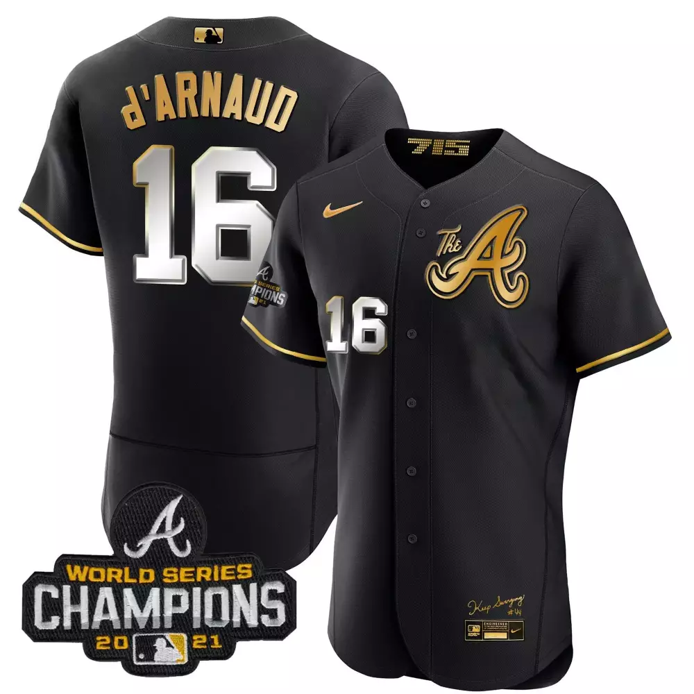 travis darnaud black gold youths atlanta braves champions city connect gold flex base jersey all stitched