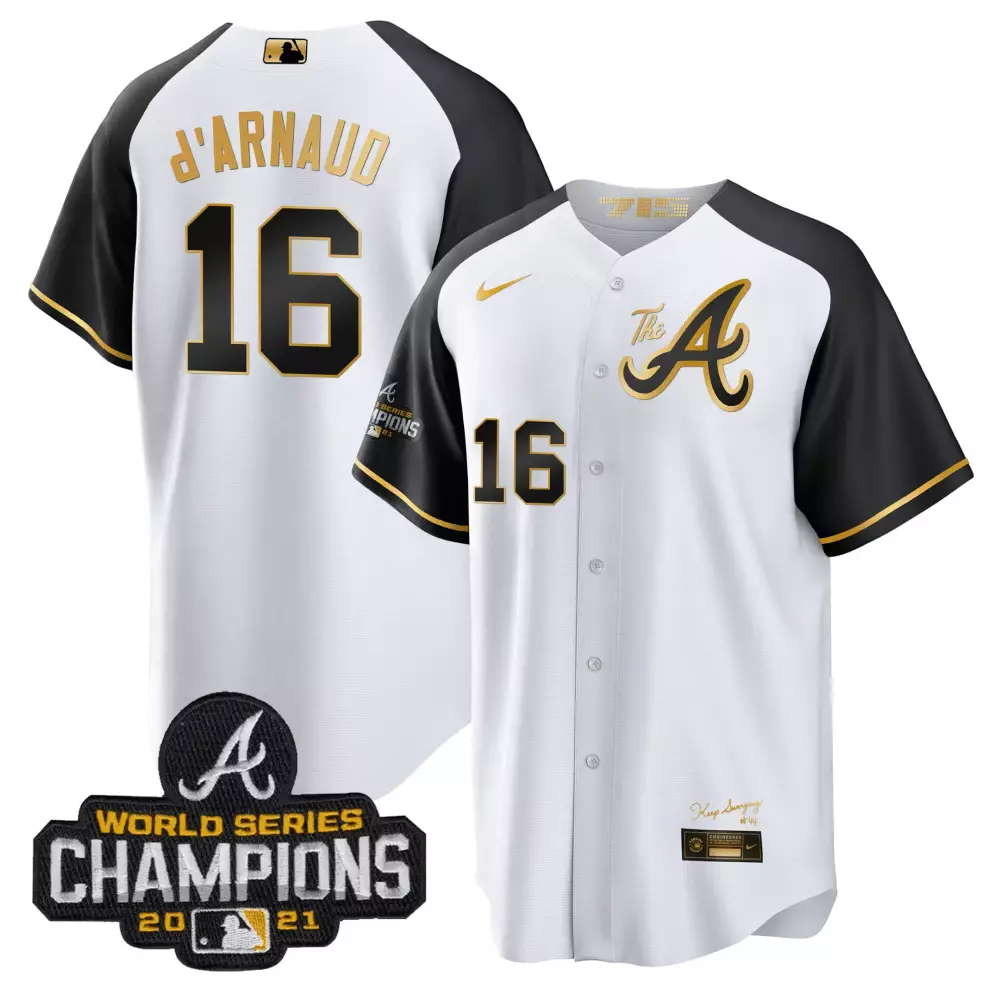 travis darnaud black gold youths atlanta braves champions city connect gold flex base jersey all stitched