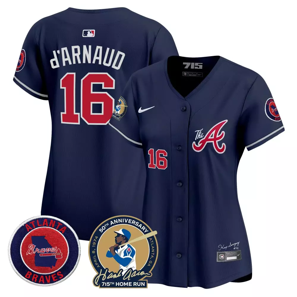travis darnaud navy womens atlanta braves champions city connect gold jersey all stitched