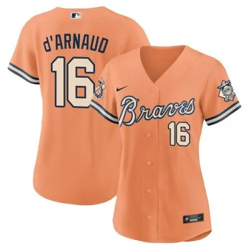 travis darnaud navy womens atlanta braves champions city connect gold jersey all stitched