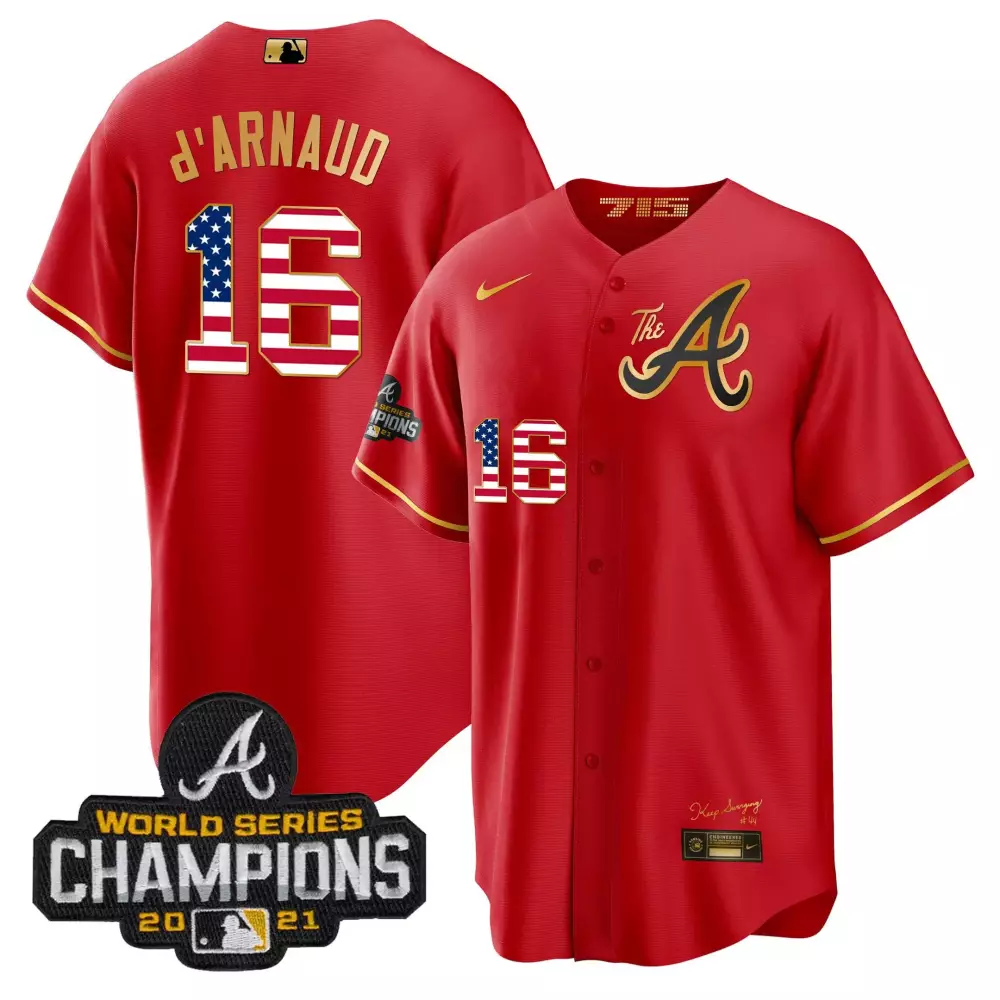travis darnaud red gold mens atlanta braves champions 150th patch vapor premier limited jersey all stitched