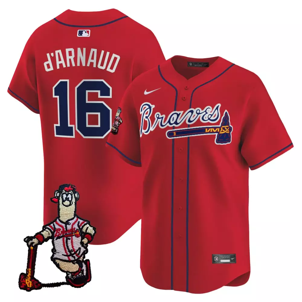 travis darnaud red mens atlanta braves 2024 spring training georgia patch vapor premier limited jersey all stitched
