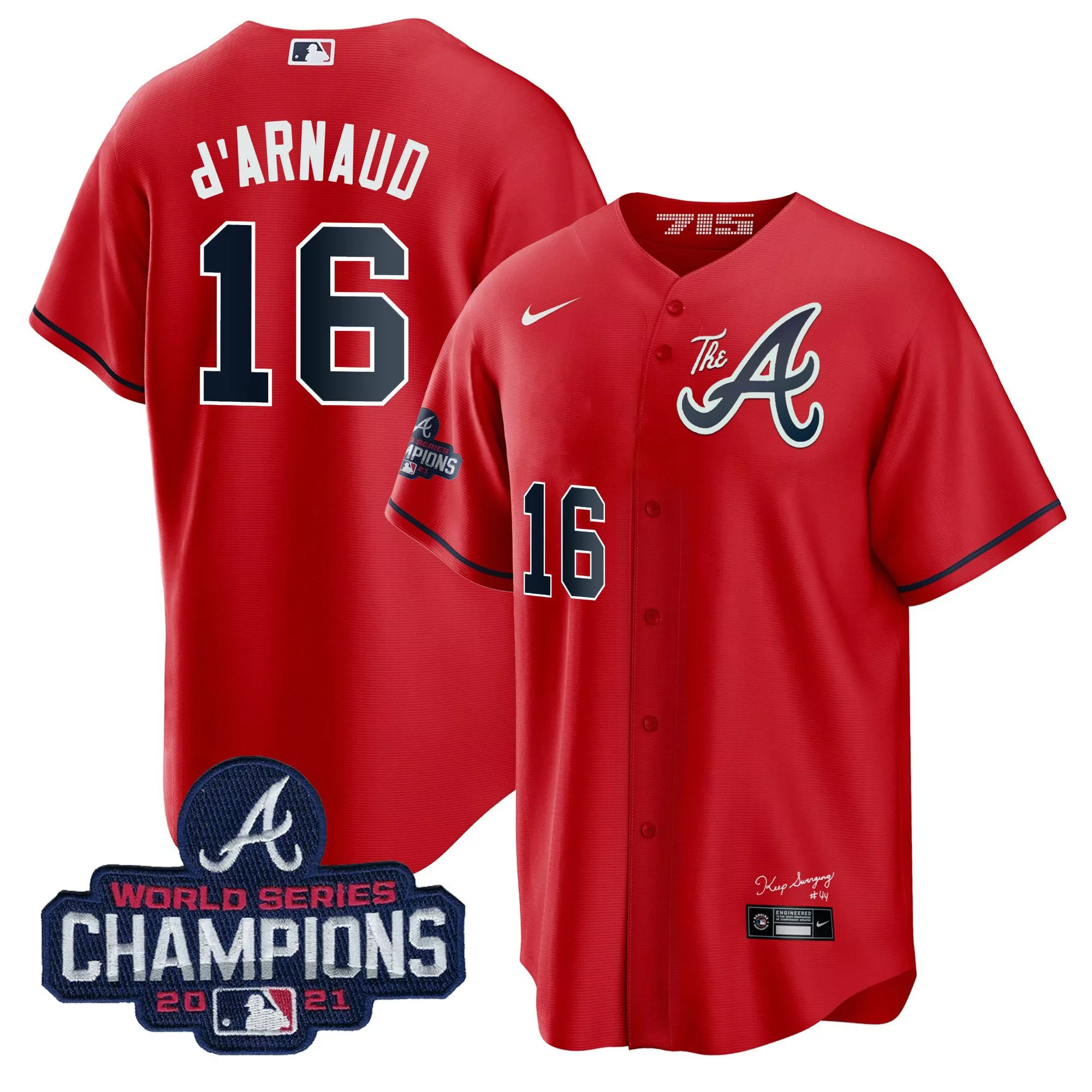 travis darnaud red mens atlanta braves champions city connect gold cool base jersey all stitched
