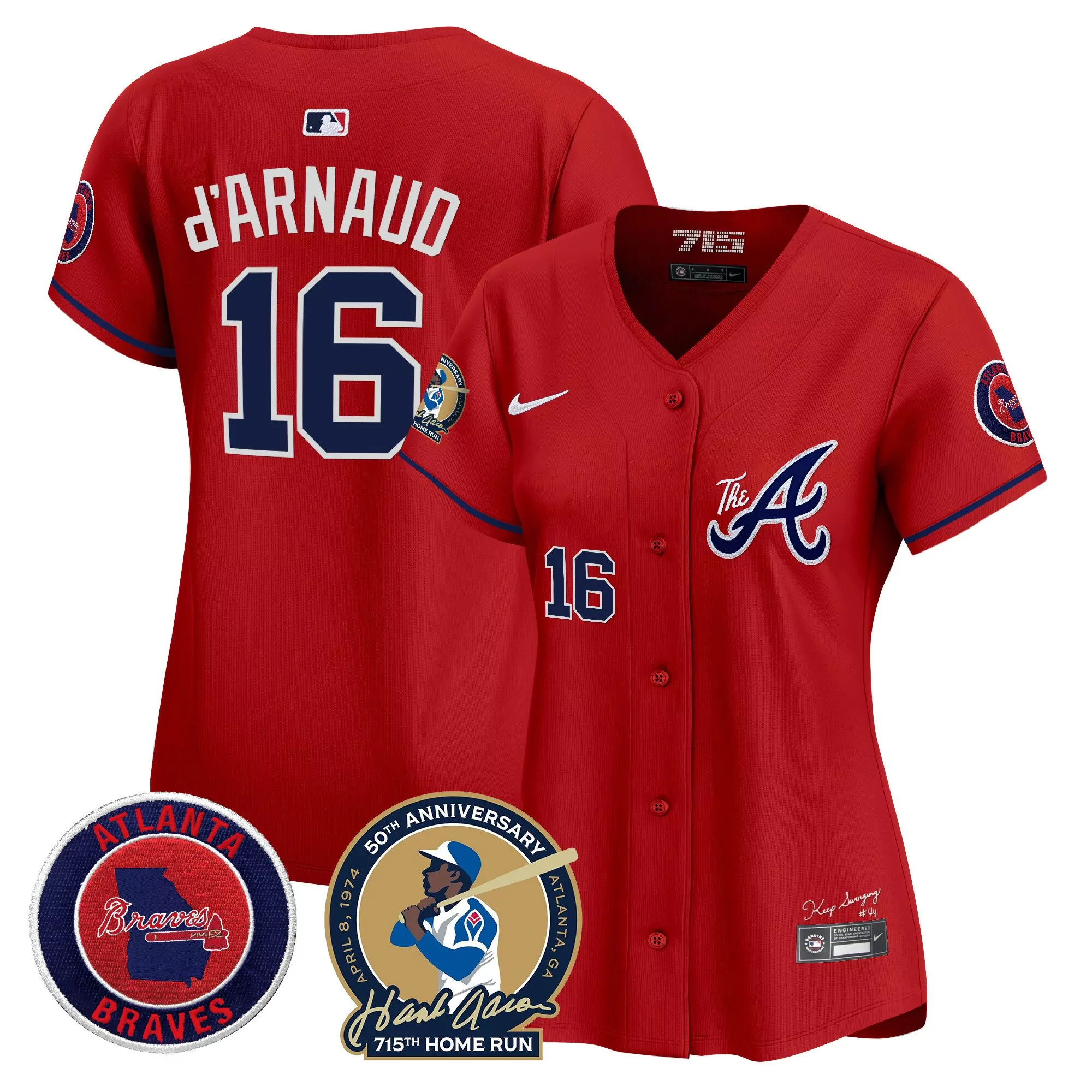travis darnaud red womens atlanta braves champions city connect gold jersey all stitched