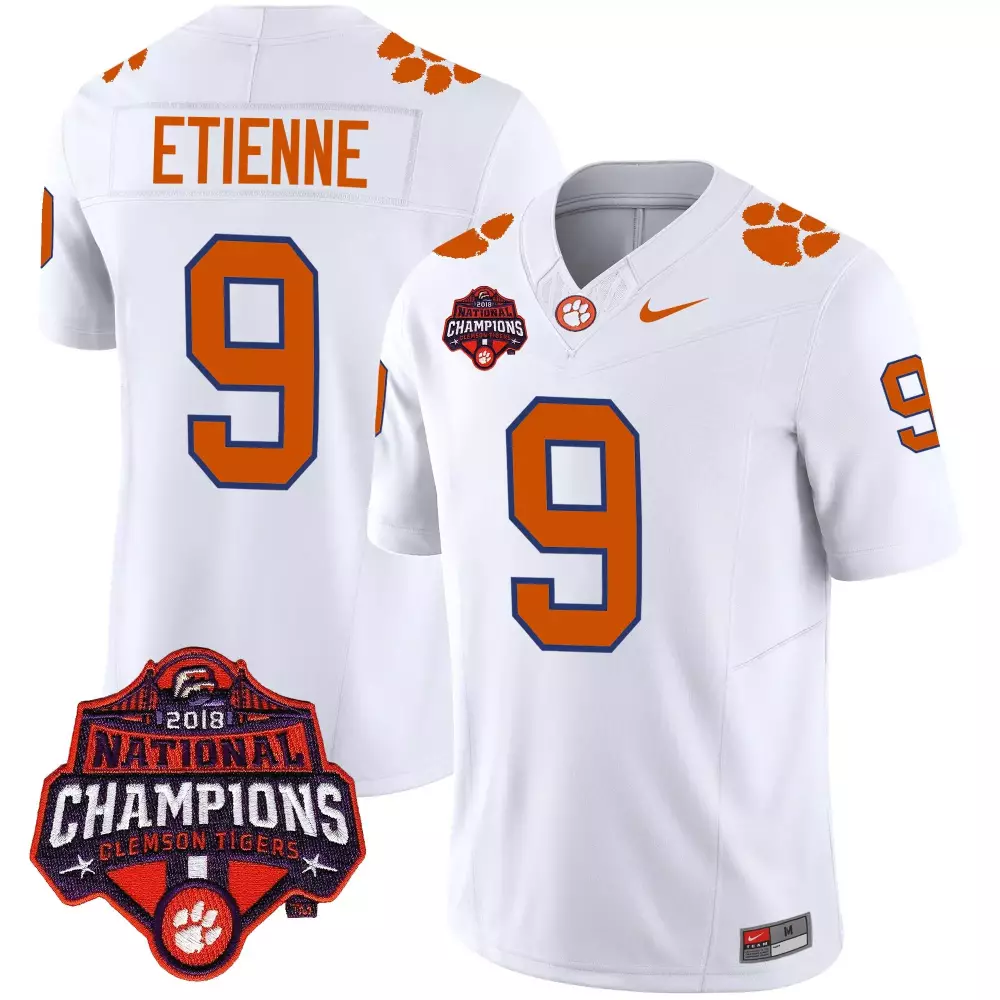 travis etienne white mens clemson tigers vapor limited jersey all stitched