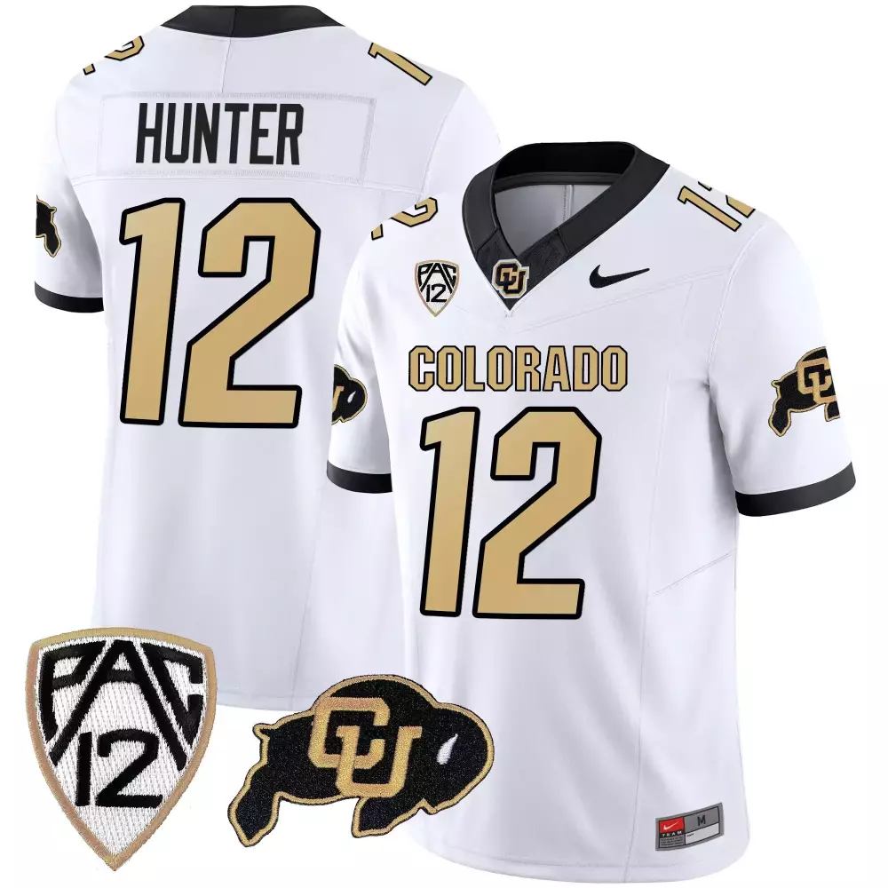 Travis Hunter Colorado Buffaloes White Limited Jersey | 100th Seasons Patch Vapor Gold | Stitched Fan Gear for Game Day | For Men, Women & Youth
