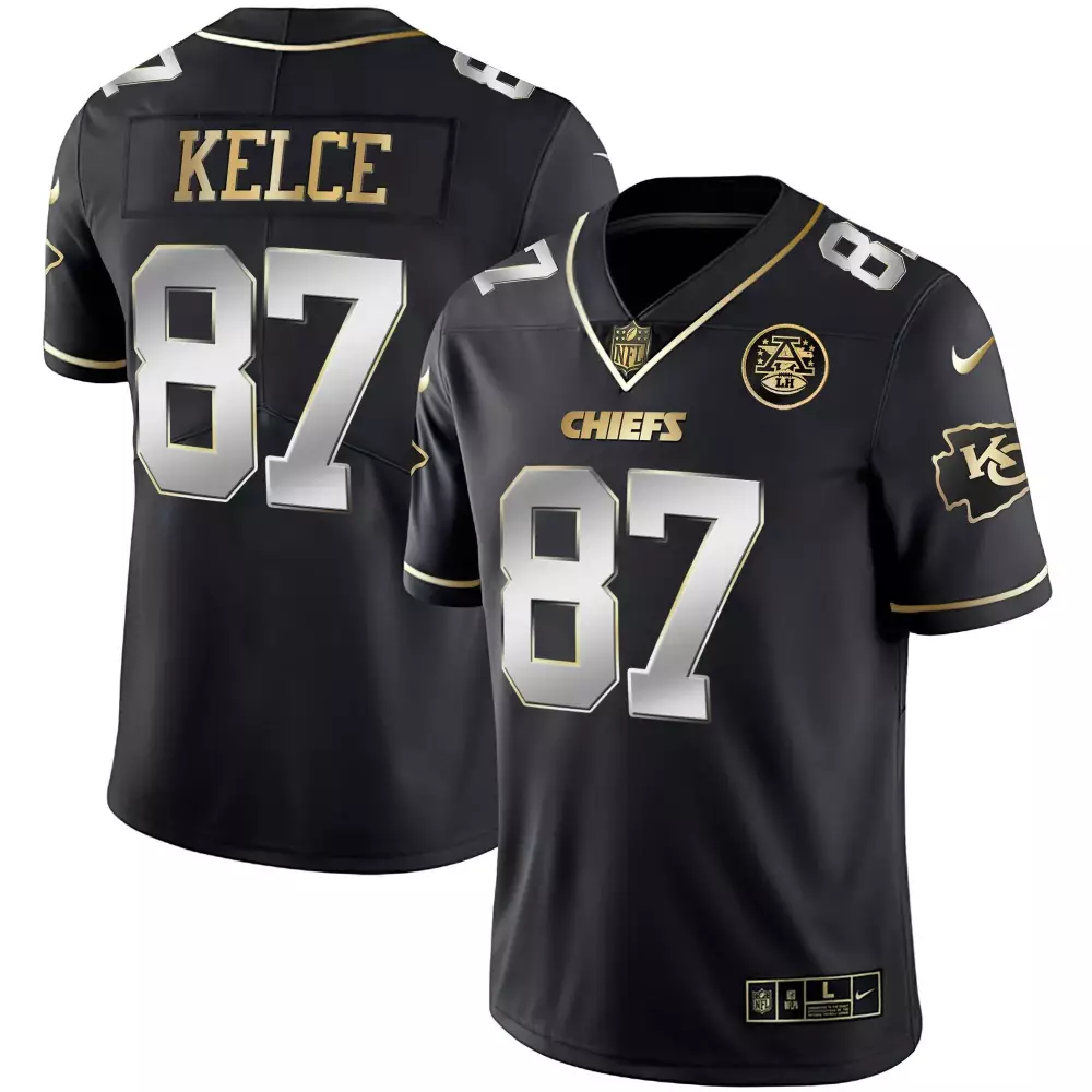 Travis Kelce Kansas City Chiefs Black Vapor Jersey | Limited Edition Stitched Fan Gear | For Men, Women & Youth