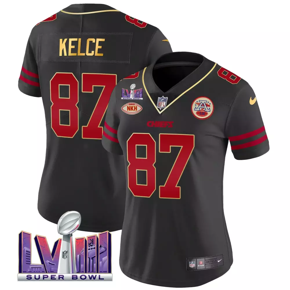 Travis Kelce Kansas City Chiefs Super Bowl LVIII Patch Vapor Jersey | Stitched White | Limited Edition Fan Gear | For Men, Women & Youth