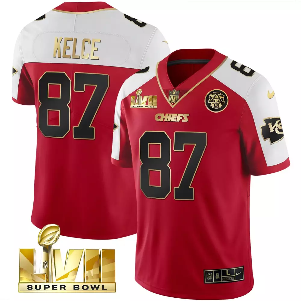Travis Kelce Kansas City Chiefs Super Bowl LVII Patch Game Jersey Red | Stitched Fan Gear for Men, Women & Youth
