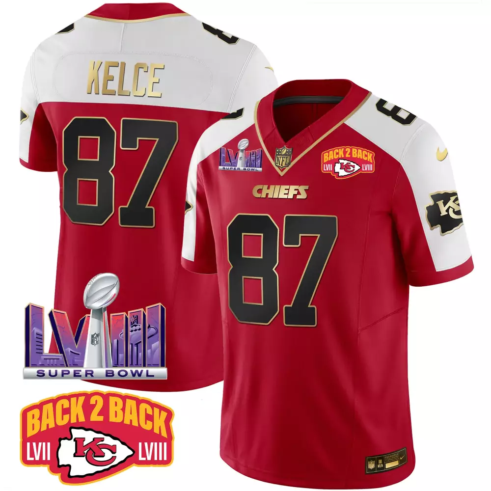 Travis Kelce Kansas City Chiefs 2025 Red Alternate Vapor Jersey | Stitched Super Bowl LVIII Fan Gear | For Men, Women & Youth