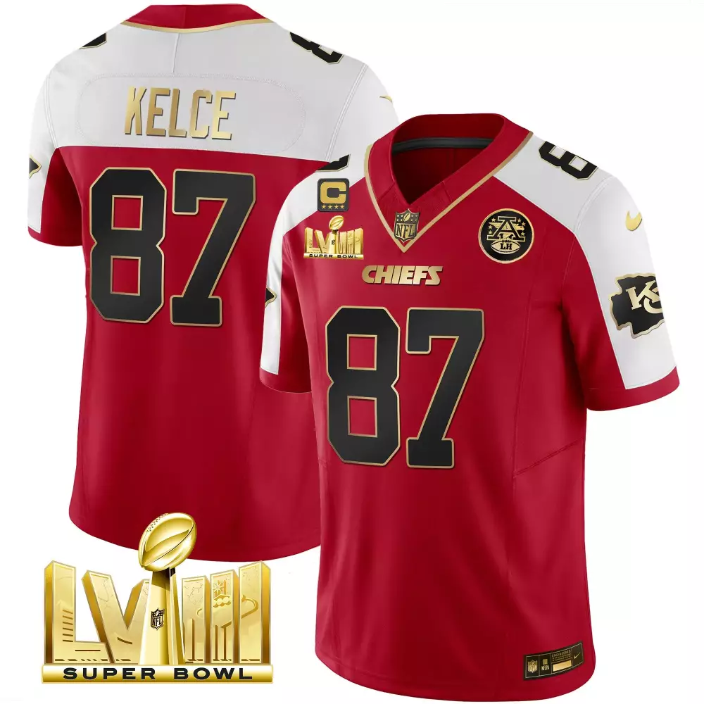 Travis Kelce Kansas City Chiefs 2024 Super Bowl LVIII Pattern Vapor Jersey V2 | Stitched Fan Gear | For Men, Women & Youth