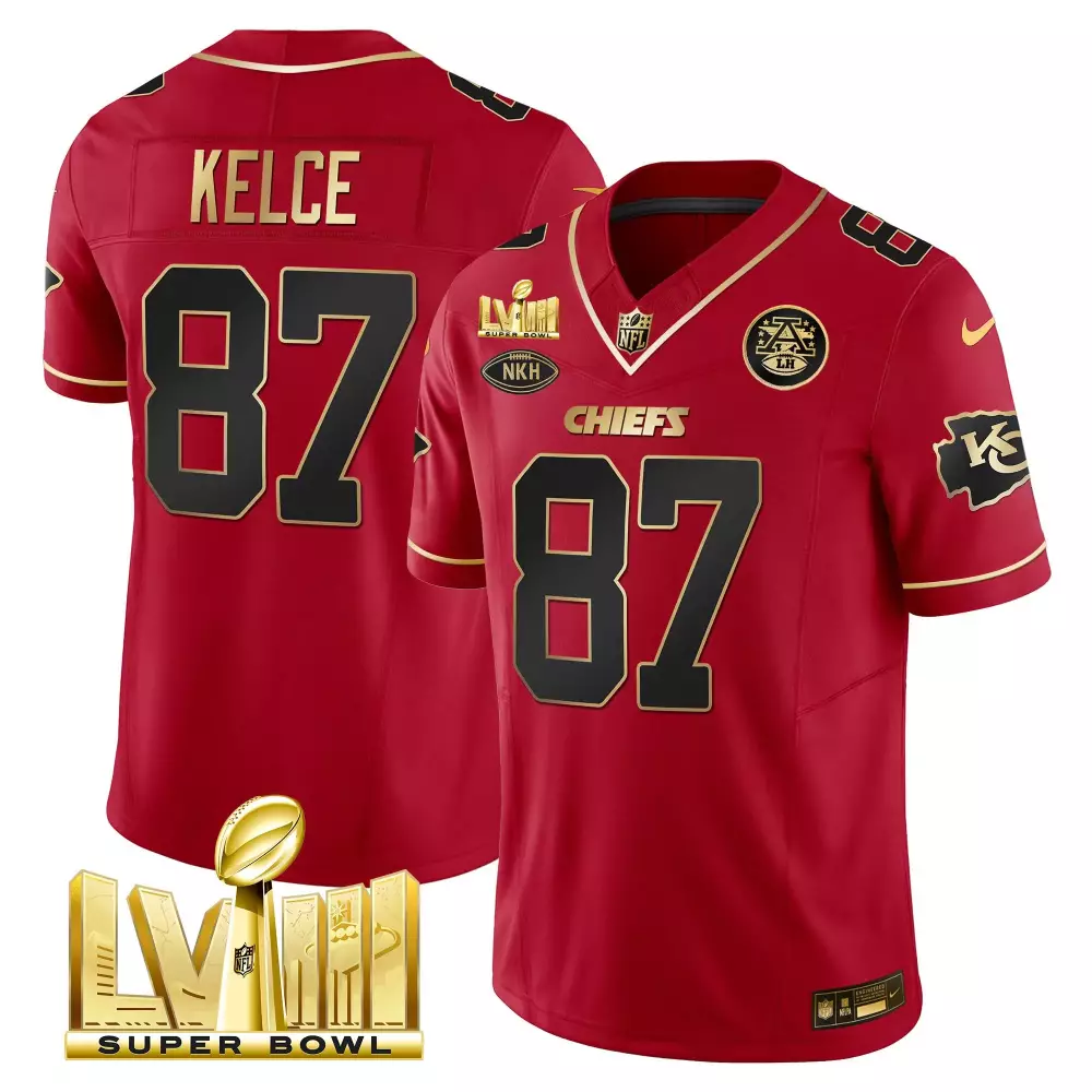 Travis Kelce Kansas City Chiefs 2024 Super Bowl LVIII Pattern Vapor Jersey V2 | Stitched Fan Gear | For Men, Women & Youth