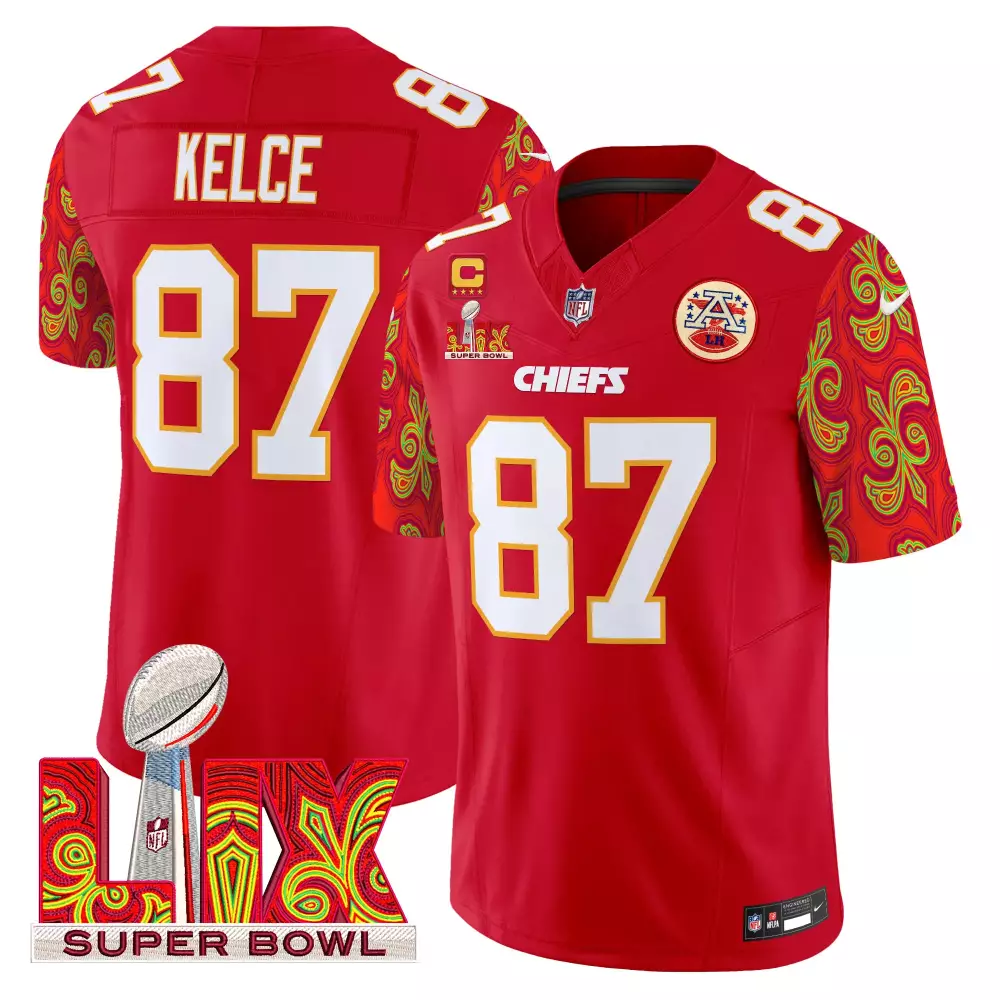Travis Kelce Kansas City Chiefs Super Bowl LIX Style Vapor Jersey | Stitched White Limited Edition Fan Gear | For Men, Women & Youth