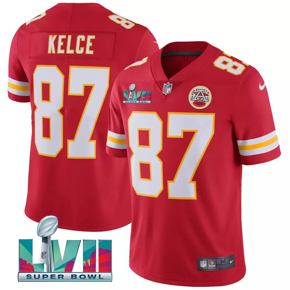 Travis Kelce Kansas City Chiefs 2023 Super Bowl LVII Vapor Player Jersey | Stitched Fan Gear | For Men, Women & Youth