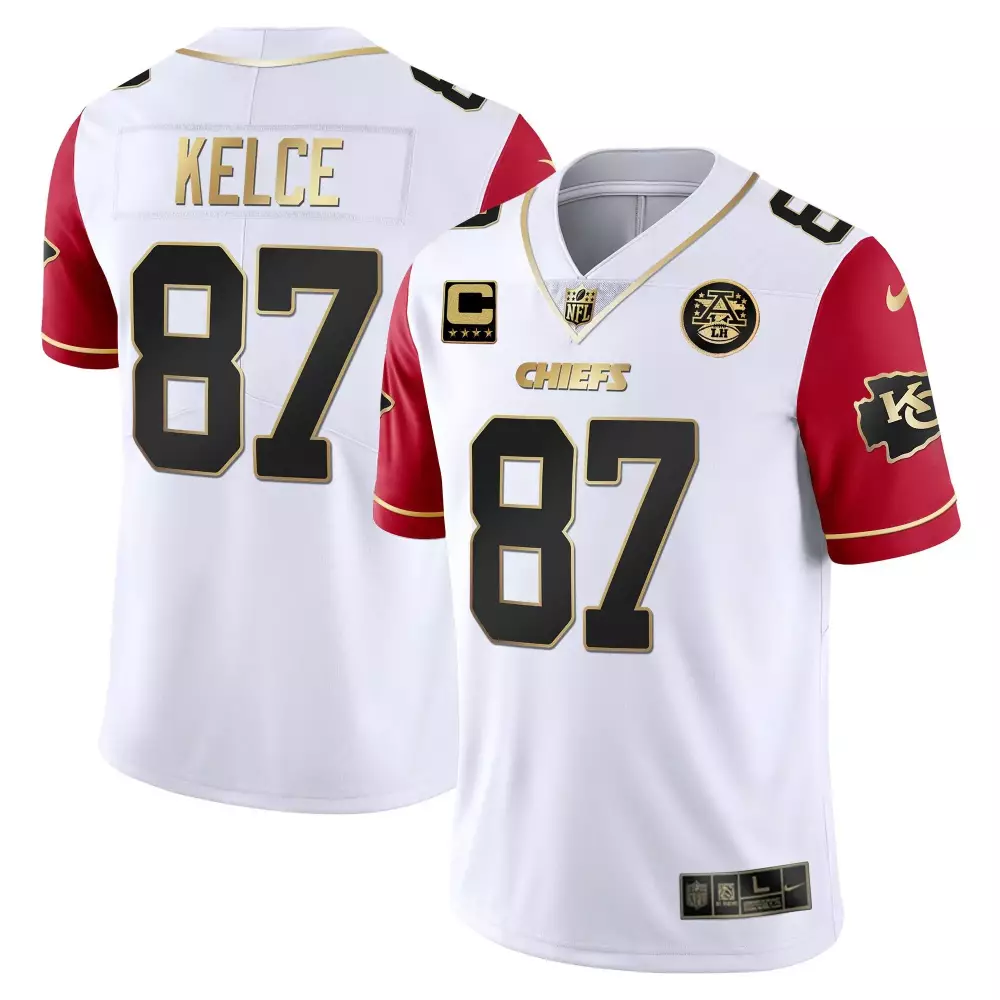 travis kelce red mens kansas city chiefs super bowl lviii pattern vapor jersey v2 all stitched