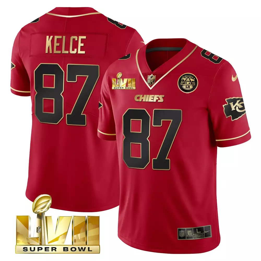 Travis Kelce Kansas City Chiefs Super Bowl LVII Patch Game Jersey Red | Stitched Fan Gear for Men, Women & Youth