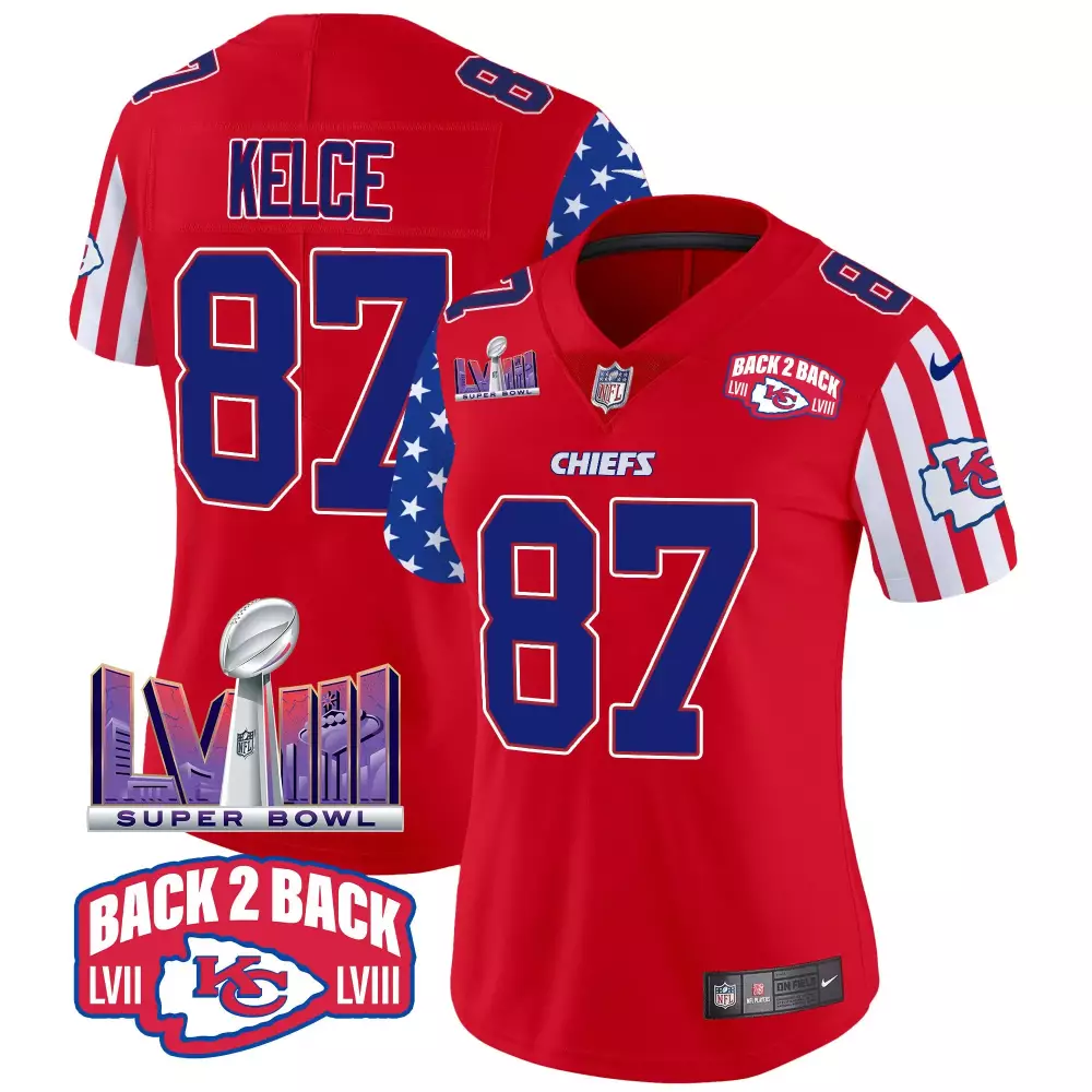 Travis Kelce Red Women's Kansas City Chiefs American Style Jersey | Stitched Vapor Limited | Fan Gear for Game Day | For Men, Women & Youth