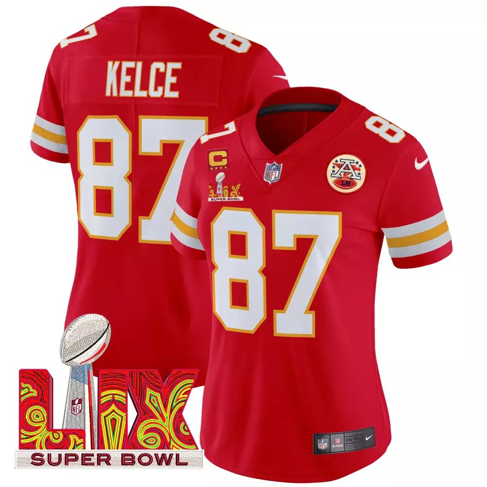 Travis Kelce Red Women's Kansas City Chiefs American Style Jersey | Stitched Vapor Limited | Fan Gear for Game Day | For Men, Women & Youth