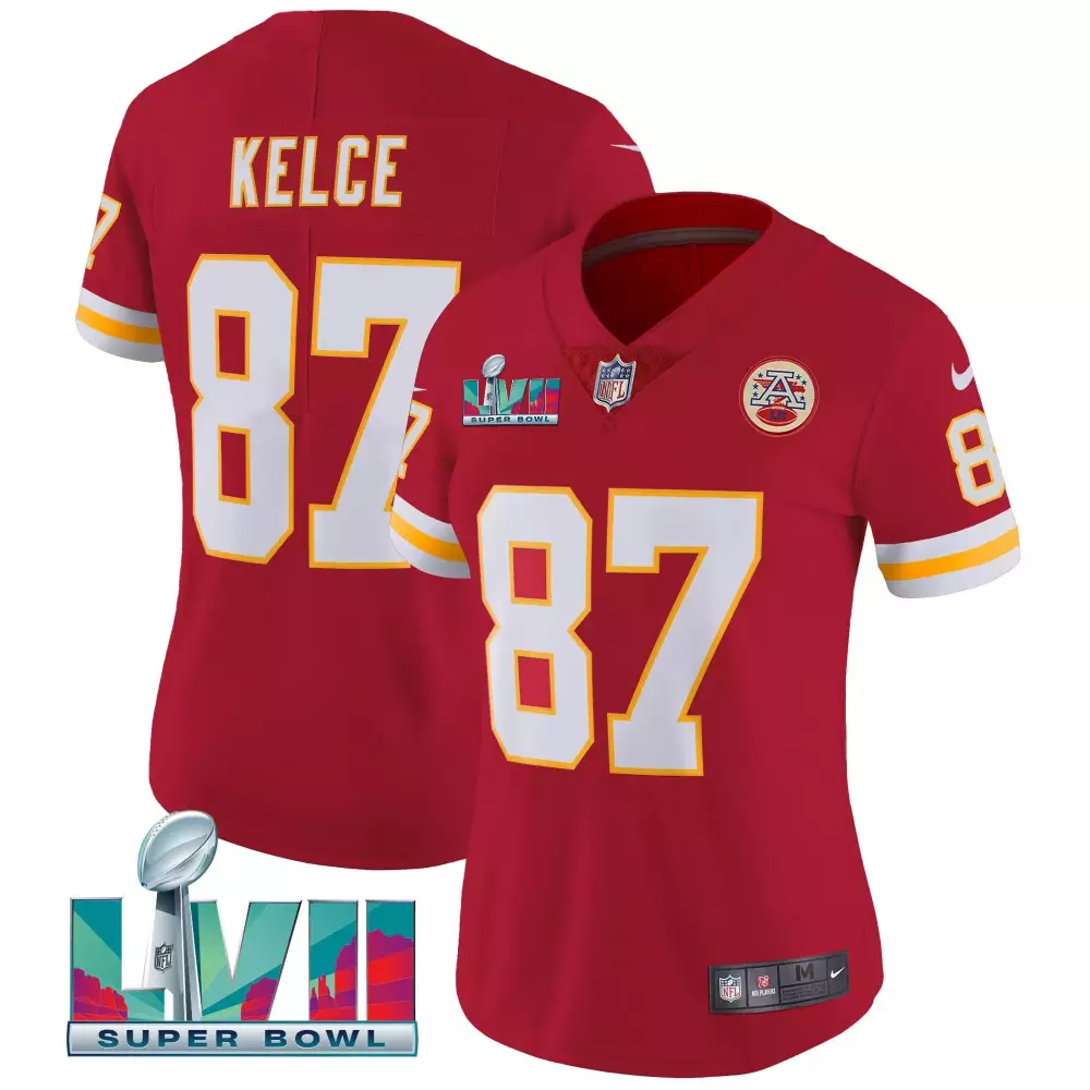 Travis Kelce Red Women's Kansas City Chiefs Throwback Limited Jersey | Stitched Vapor | Fan Gear for Game Day | For Men, Women & Youth