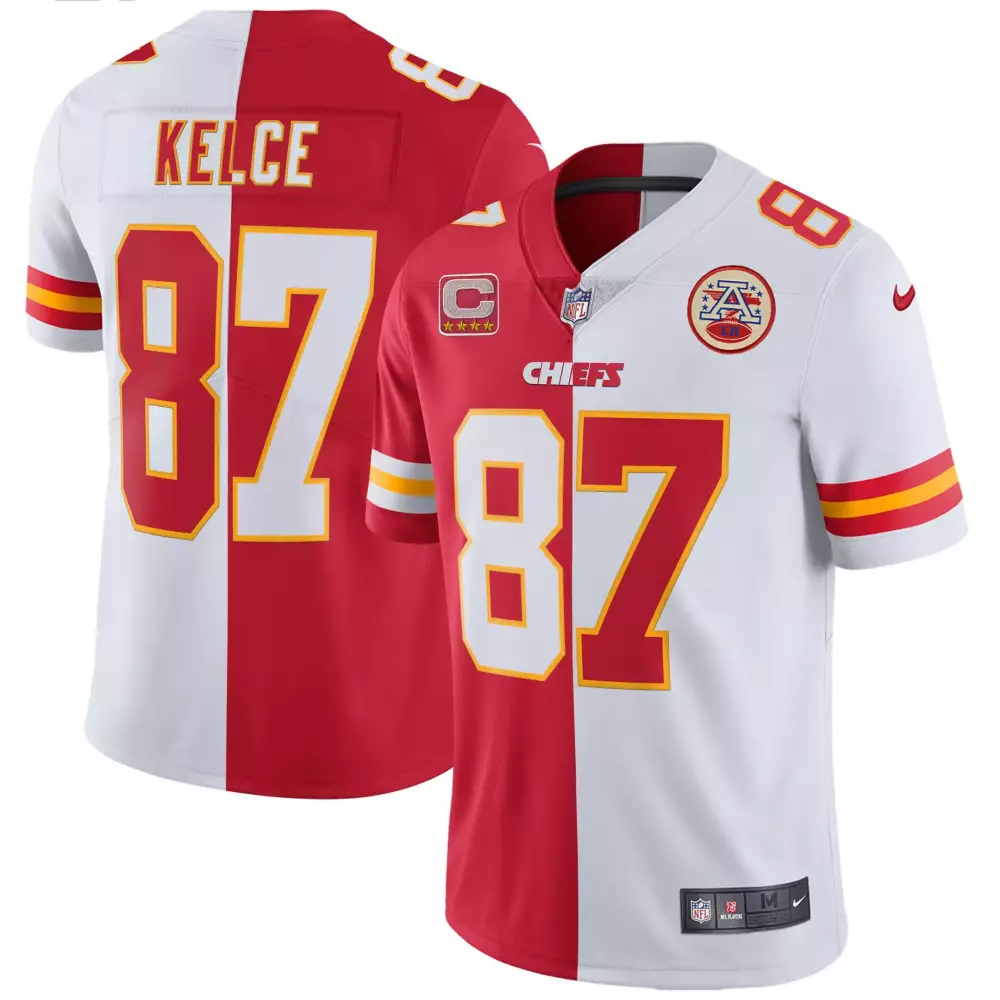Travis Kelce Kansas City Chiefs White Gold Black Jersey | Stitched Fan Gear | For Men, Women & Youth