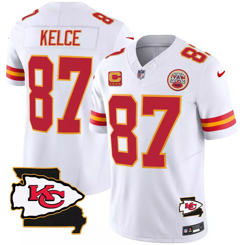travis kelce white mens kansas city chiefs missouri patch vapor limited jersey all stitched
