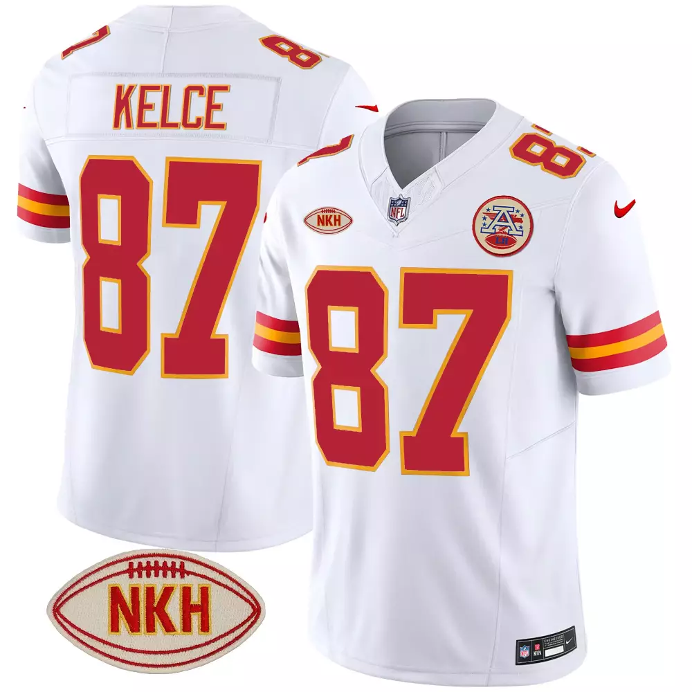 travis kelce white mens kansas city chiefs missouri patch vapor limited jersey all stitched