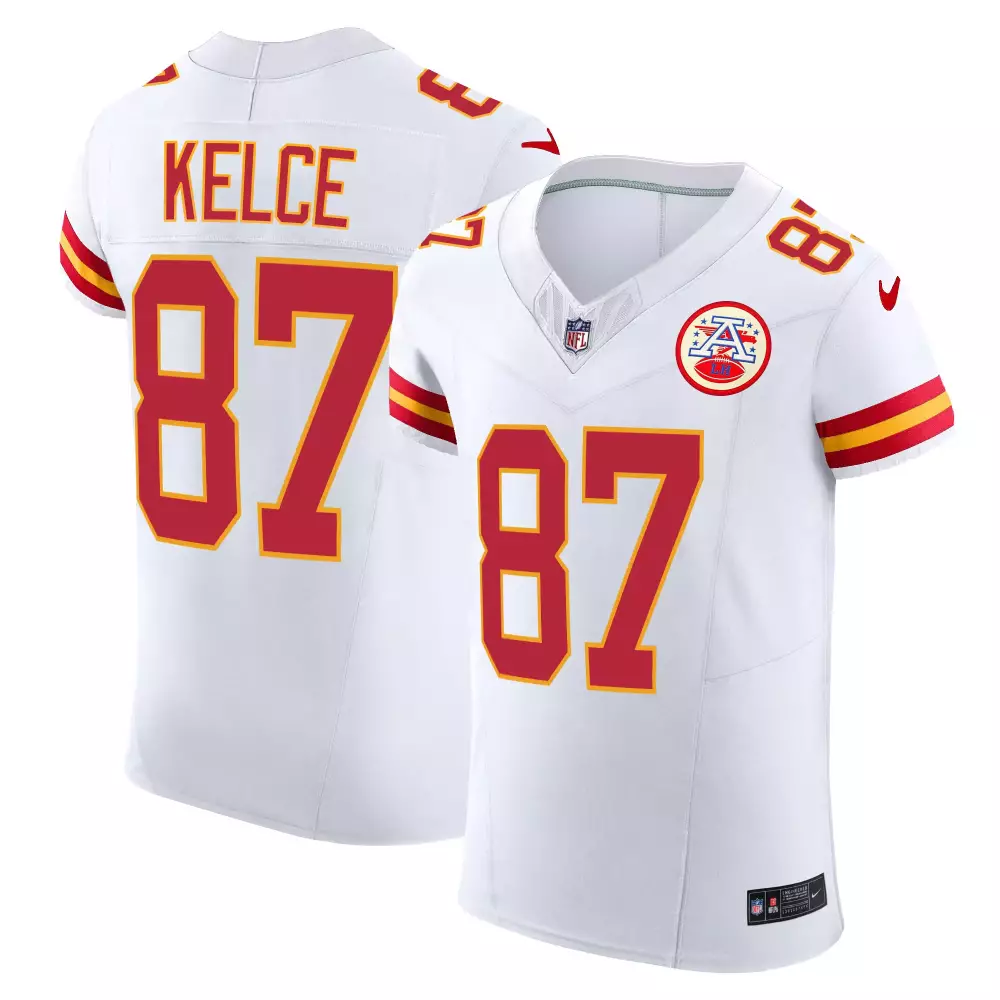 travis kelce white mens kansas city chiefs vapor elite jersey all stitched