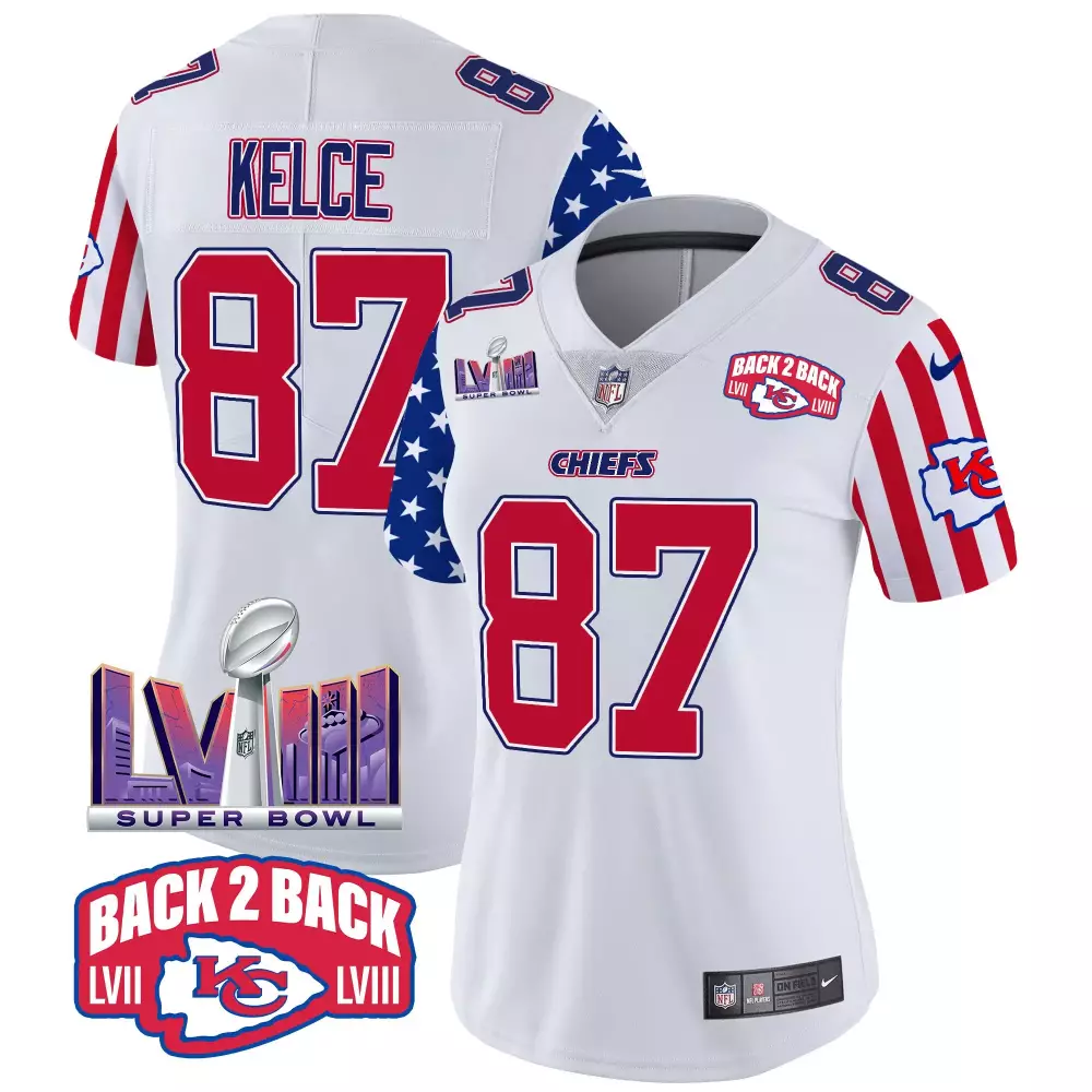 travis kelce white womens kansas city chiefs american style vapor limited jersey all stitched
