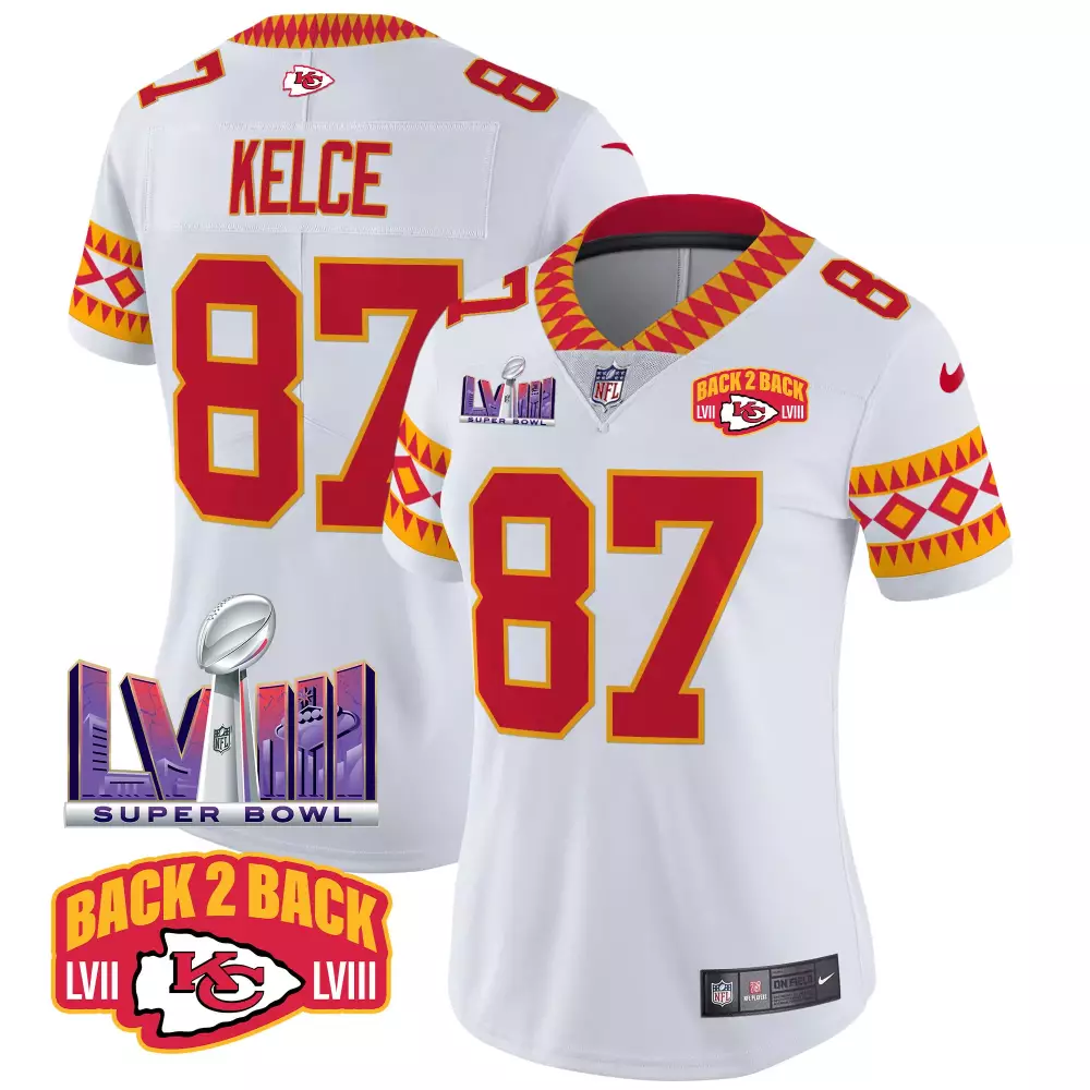 travis kelce white womens kansas city chiefs american style vapor limited jersey all stitched