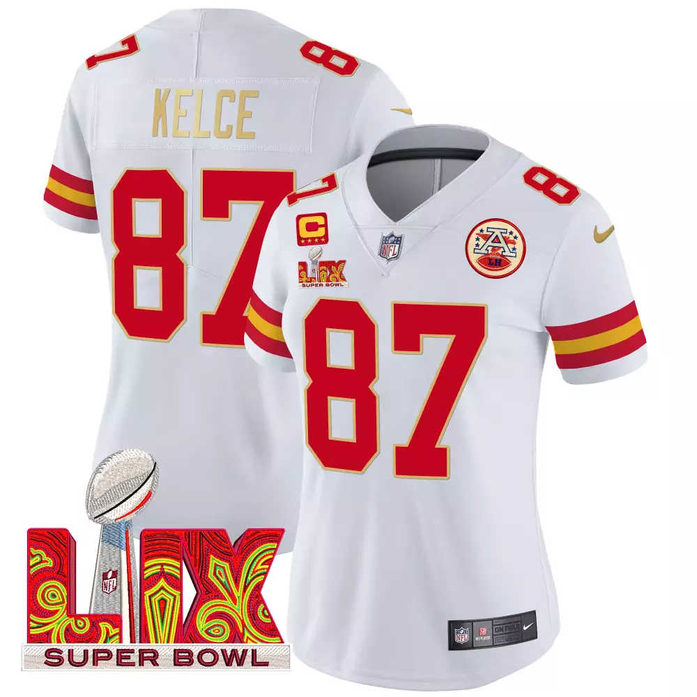 travis kelce white womens kansas city chiefs american style vapor limited jersey all stitched