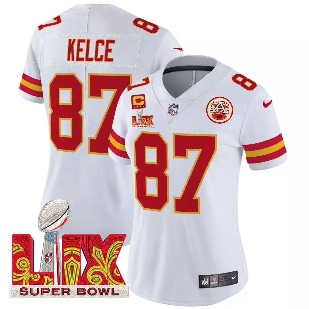 travis kelce white womens kansas city chiefs american style vapor limited jersey all stitched