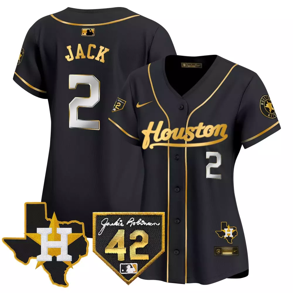 Travis Scott Black Gold Astros 2024 Jackie Robinson Jersey | Limited Edition Vapor Premier | Fan Gear for Women, Men & Youth